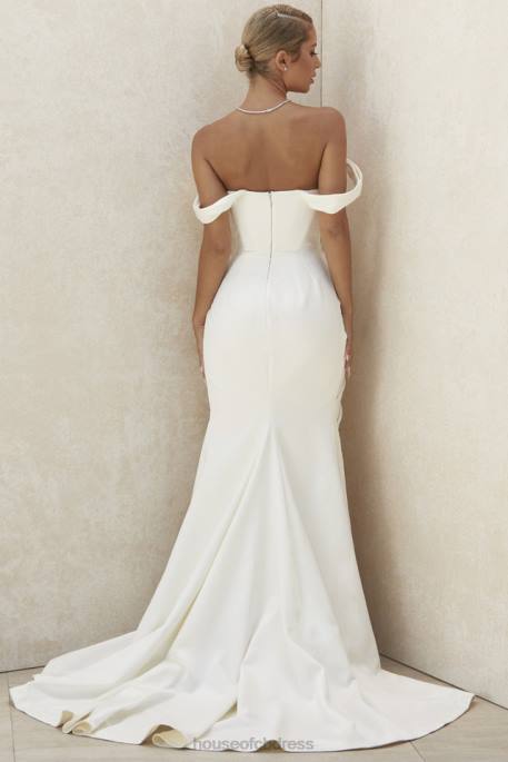 House of CB Delphine Ivory Draped Corset Bridal Gown - Limited Edition Weddings 4H6N1154
