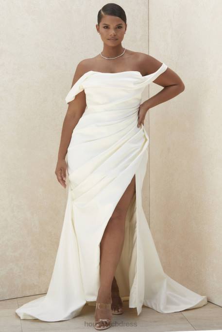 House of CB Delphine Ivory Draped Corset Bridal Gown - Limited Edition Weddings 4H6N1154