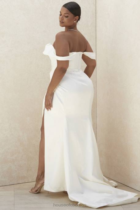 House of CB Delphine Ivory Draped Corset Bridal Gown - Limited Edition Weddings 4H6N1154
