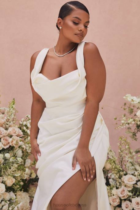 House of CB Delphine Ivory Draped Corset Bridal Gown - Limited Edition Weddings 4H6N1154