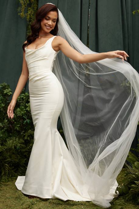 House of CB Emilie Off White Satin Mermaid Bridal Gown Weddings 4H6N1141