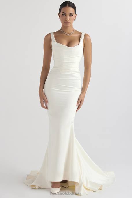 House of CB Emilie Off White Satin Mermaid Bridal Gown Weddings 4H6N1141