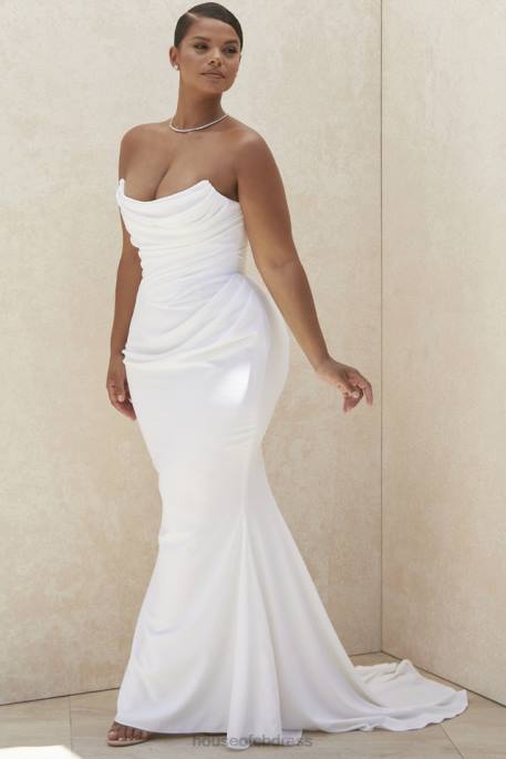 House of CB Esmee Ivory Draped Strapless Bridal Gown - Limited Edition Weddings 4H6N1155
