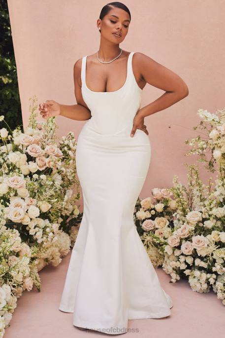 House of CB Estelle Ivory Satin Mermaid Bridal Gown - Limited Edition Weddings 4H6N1159