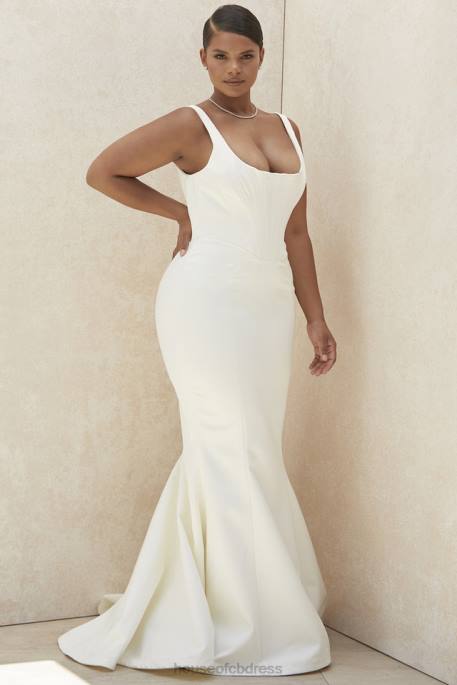 House of CB Estelle Ivory Satin Mermaid Bridal Gown - Limited Edition Weddings 4H6N1159