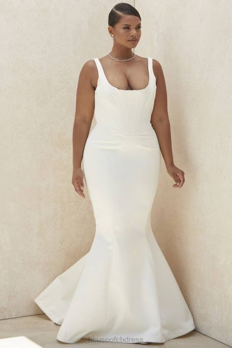 House of CB Estelle Ivory Satin Mermaid Bridal Gown - Limited Edition Weddings 4H6N1159
