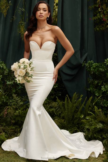House of CB Giselle Ivory Satin Strapless Bridal Gown Weddings 4H6N1140