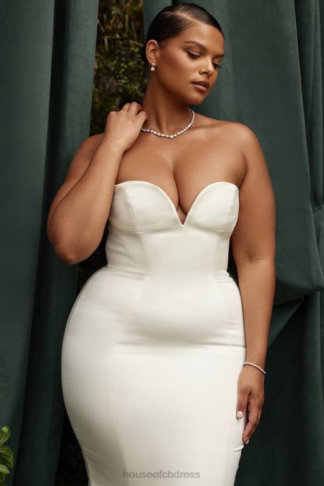 House of CB Giselle Ivory Satin Strapless Bridal Gown Weddings 4H6N1140
