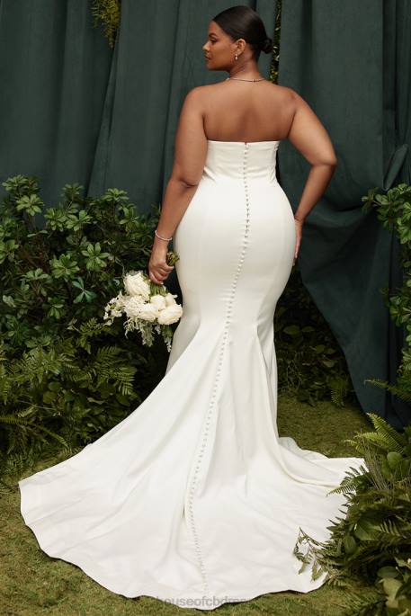 House of CB Giselle Ivory Satin Strapless Bridal Gown Weddings 4H6N1140