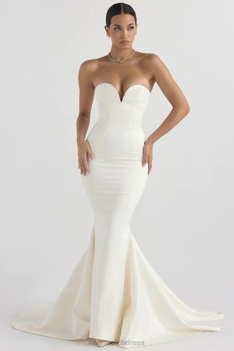 House of CB Giselle Ivory Satin Strapless Bridal Gown Weddings 4H6N1140