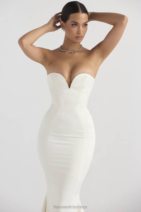 House of CB Giselle Ivory Satin Strapless Bridal Gown Weddings 4H6N1140
