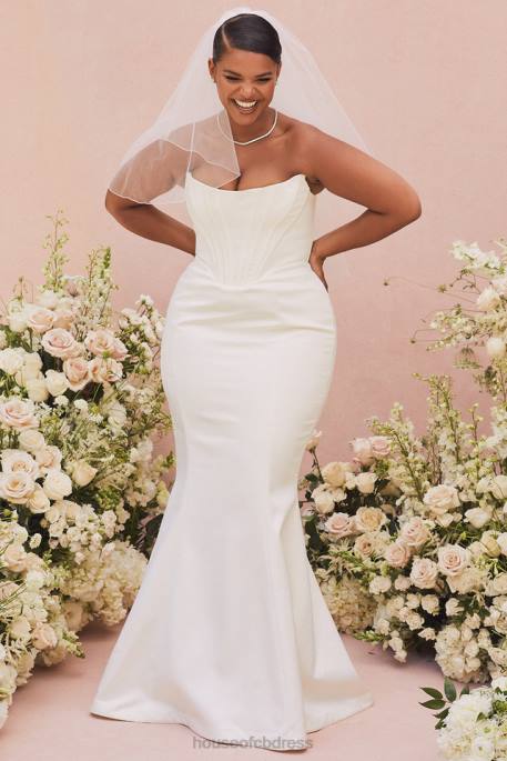 House of CB Ines Ivory Strapless Corset Bridal Gown - Limited Edition Weddings 4H6N1156