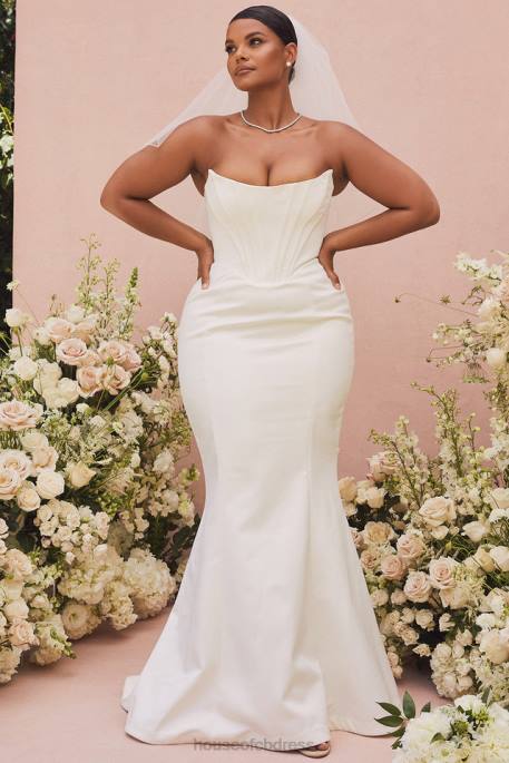 House of CB Ines Ivory Strapless Corset Bridal Gown - Limited Edition Weddings 4H6N1156