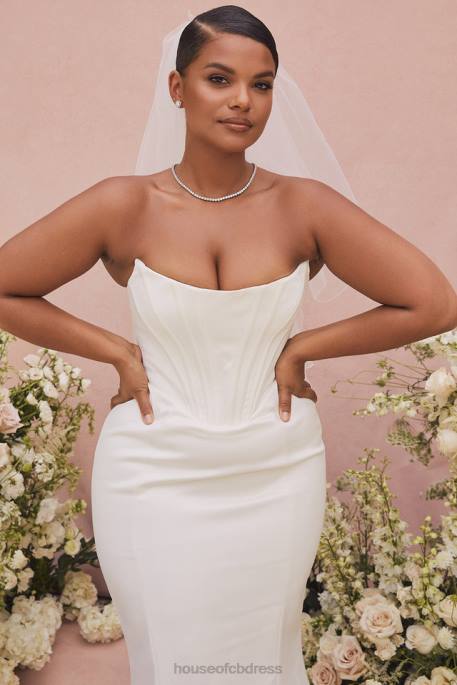 House of CB Ines Ivory Strapless Corset Bridal Gown - Limited Edition Weddings 4H6N1156
