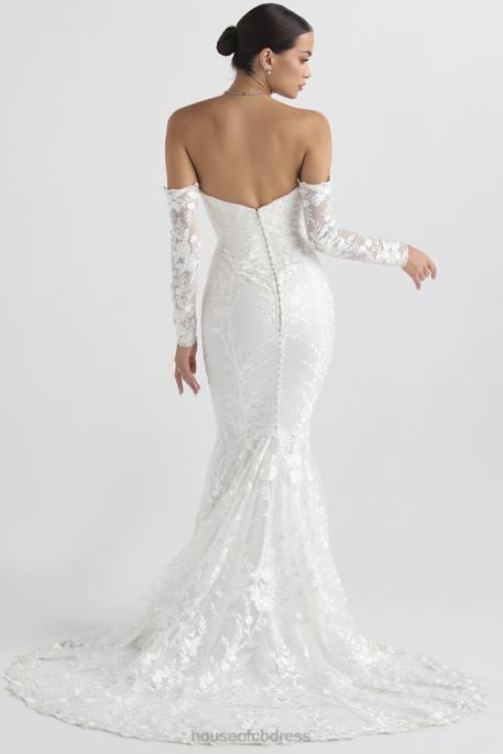 House of CB Isabelle White Lace Long Sleeve Bridal Gown Weddings 4H6N1139