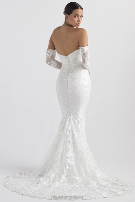 House of CB Isabelle White Lace Long Sleeve Bridal Gown Weddings 4H6N1139