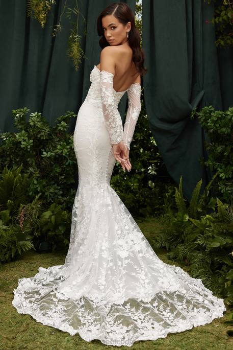 House of CB Isabelle White Lace Long Sleeve Bridal Gown Weddings 4H6N1139