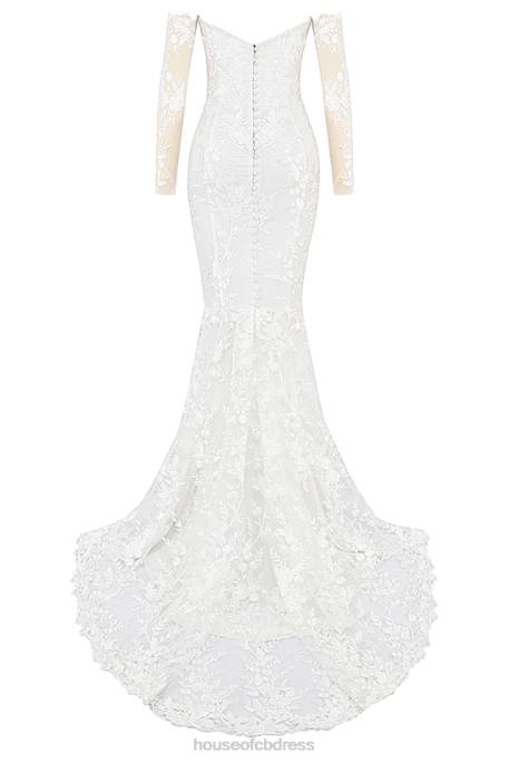 House of CB Isabelle White Lace Long Sleeve Bridal Gown Weddings 4H6N1139