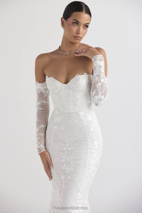 House of CB Isabelle White Lace Long Sleeve Bridal Gown Weddings 4H6N1139
