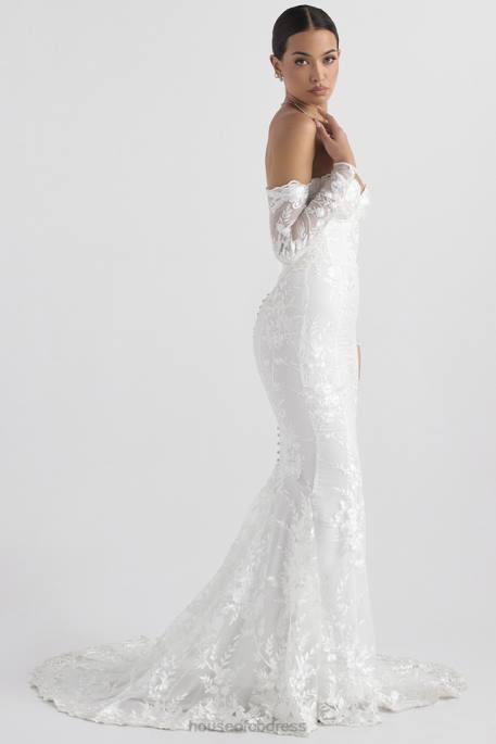 House of CB Isabelle White Lace Long Sleeve Bridal Gown Weddings 4H6N1139