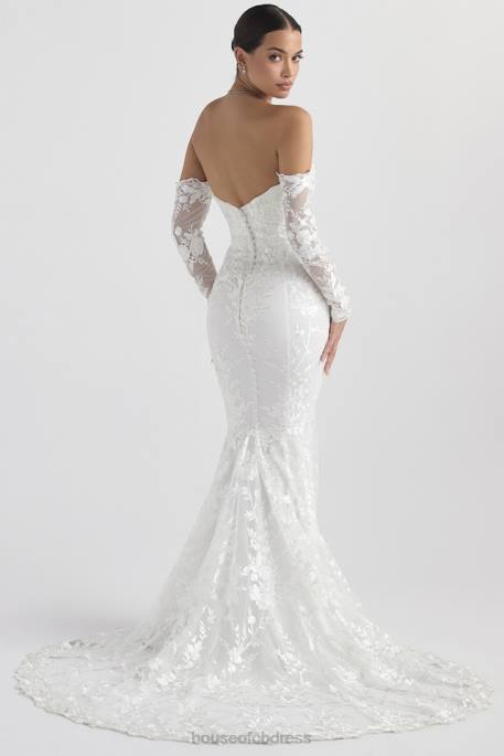 House of CB Isabelle White Lace Long Sleeve Bridal Gown Weddings 4H6N1139