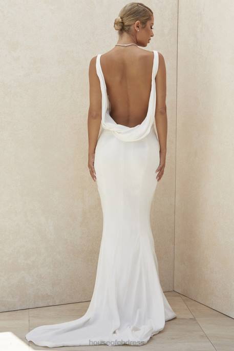House of CB Odette Ivory Draped Back Bridal Gown - Limited Edition Weddings 4H6N1162