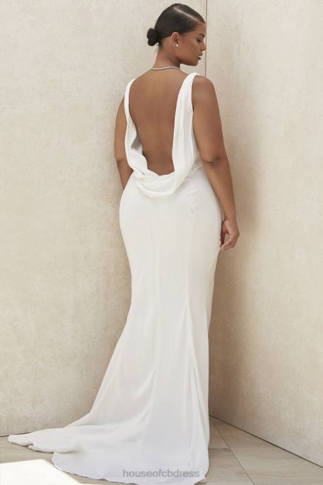 House of CB Odette Ivory Draped Back Bridal Gown - Limited Edition Weddings 4H6N1162