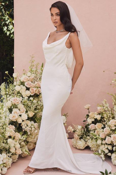 House of CB Odette Ivory Draped Back Bridal Gown - Limited Edition Weddings 4H6N1162
