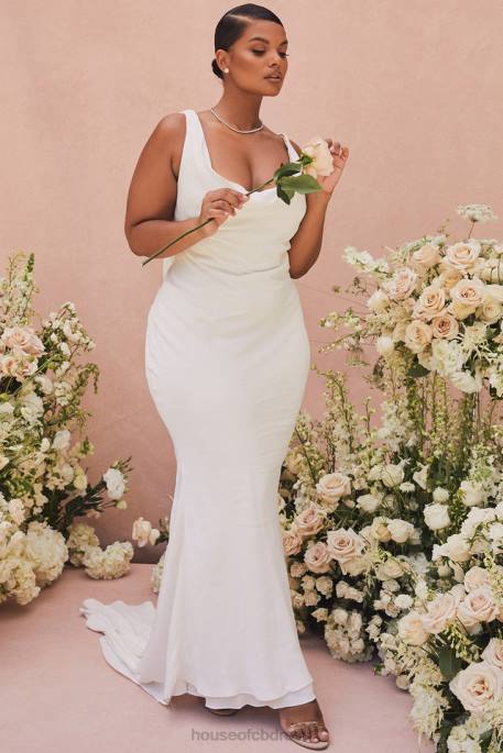 House of CB Odette Ivory Draped Back Bridal Gown - Limited Edition Weddings 4H6N1162