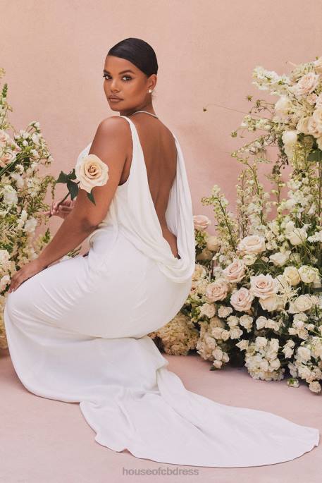 House of CB Odette Ivory Draped Back Bridal Gown - Limited Edition Weddings 4H6N1162